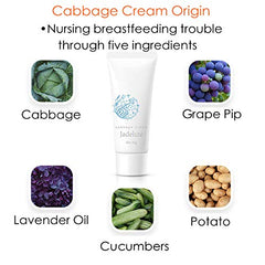 Jadelute Cabbage Cream leaf lavender close-up emphasizes natural ingredients and calming aroma for mom.