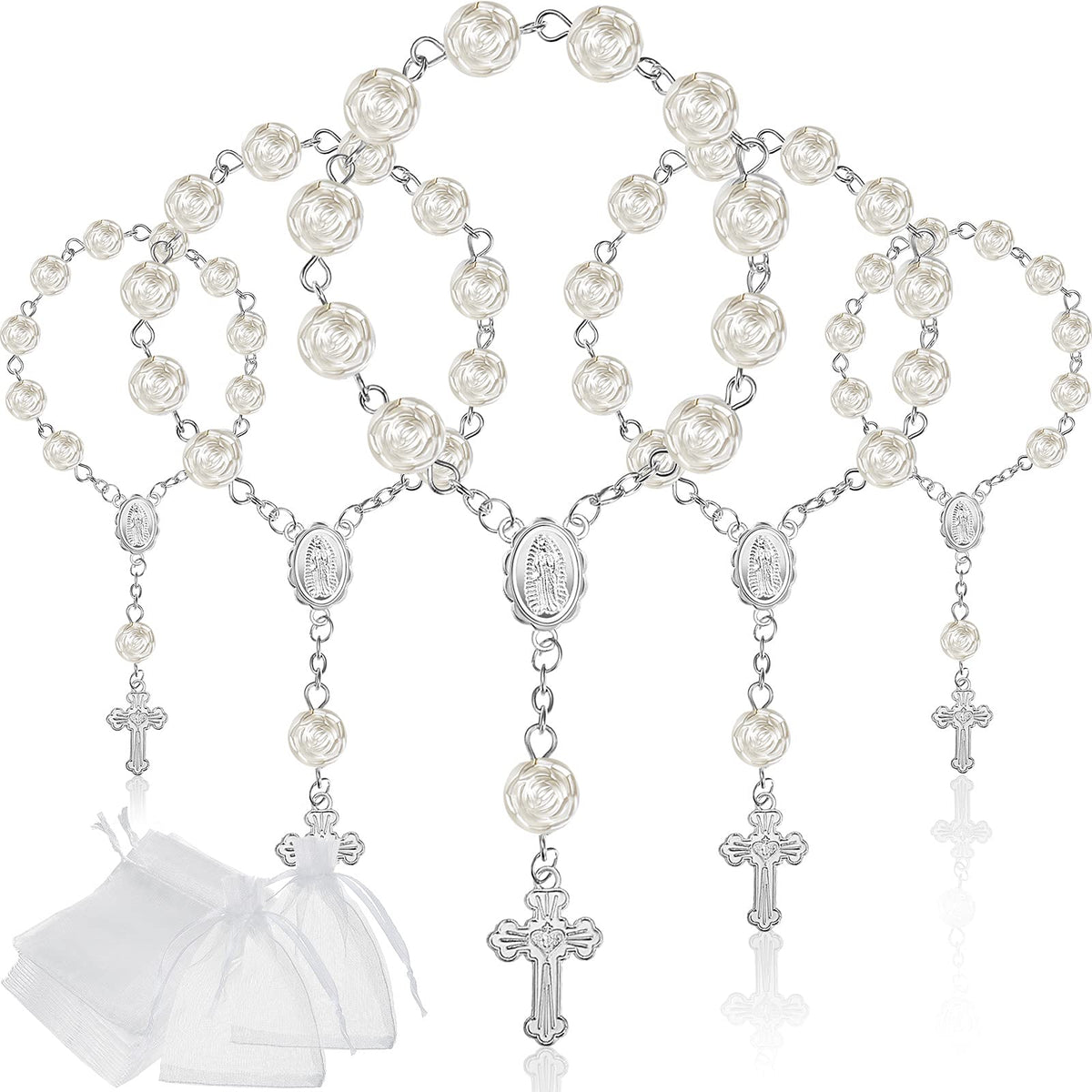Jadive 30-piece baptism rosary beads set ideal for keepsakes and gift-giving during ceremonies