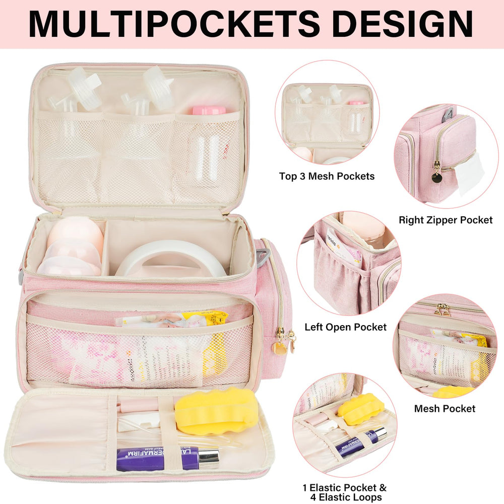 Jaffzora breast pump bag S1/S2 fit showcases spacious compartments for accessories.