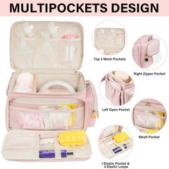 Jaffzora breast pump bag S1/S2 fit showcases spacious compartments for accessories.