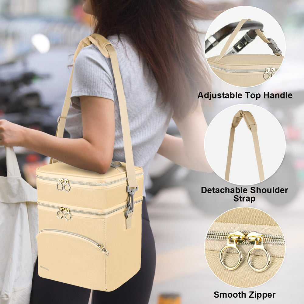Jaffzora breastmilk bag with detachable padded strap for comfortable travel