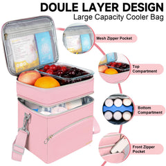 Jaffzora breastmilk cooler bag bottom holds six nine-ounce bottles securely.