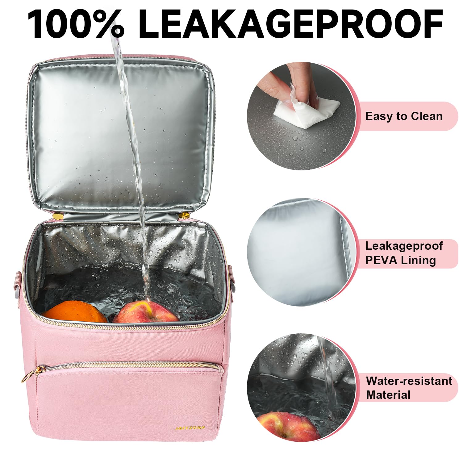 Jaffzora cooler includes ice pack to help maintain cold temps.