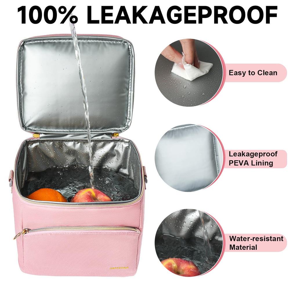 Jaffzora cooler includes ice pack to help maintain cold temps.