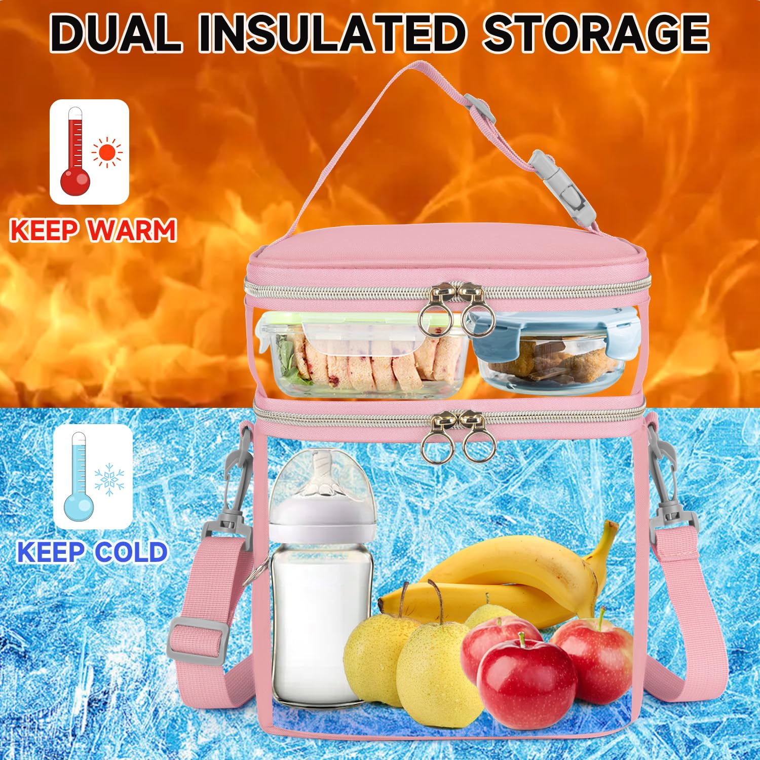 Jaffzora cooler mesh pocket fits wipes and small items.