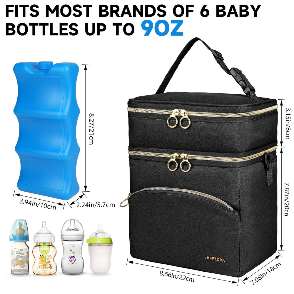 Jaffzora breastmilk cooler with stroller attachment makes movement through errands easier