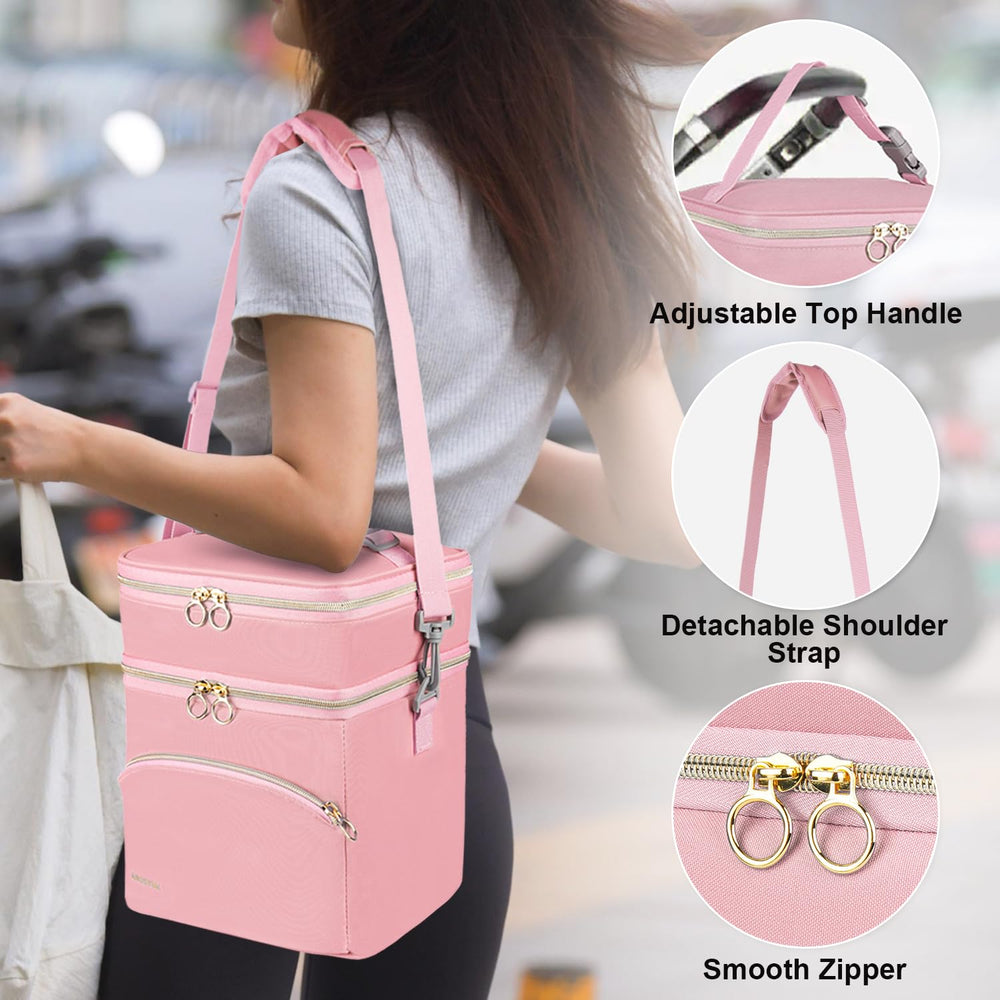 Jaffzora bag top layer stores fruits or bread for on-the-go.