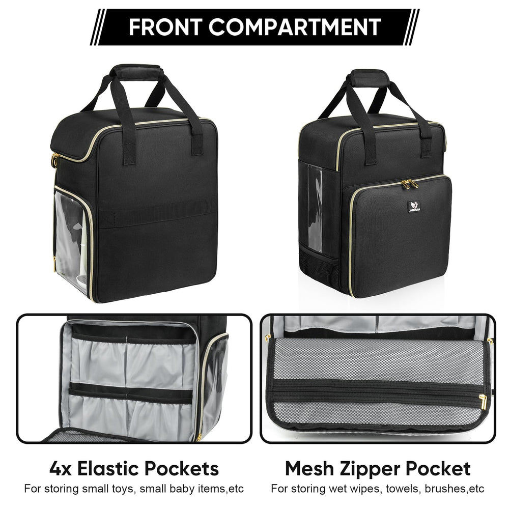 Jaffzora carrying case bottom-mesh-pocket keeps accessories neatly organized