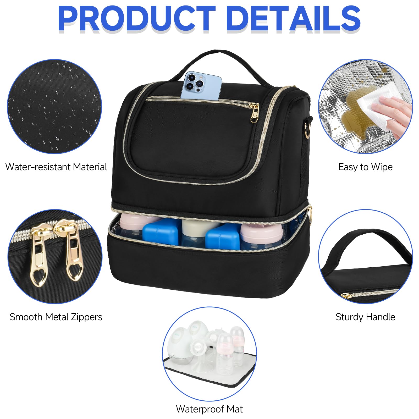 Jaffzora bag made of waterproof, wipeable polyester for everyday use