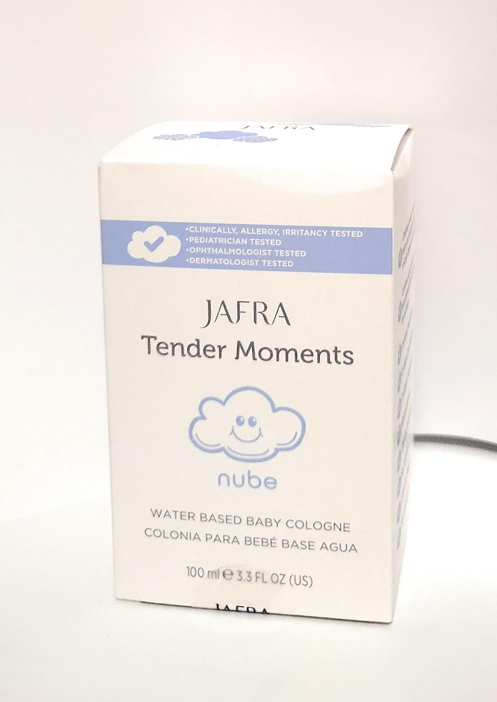 JAFRA Tender Moments NUVE baby bath time scene suggests light, delicate scent during daily rituals