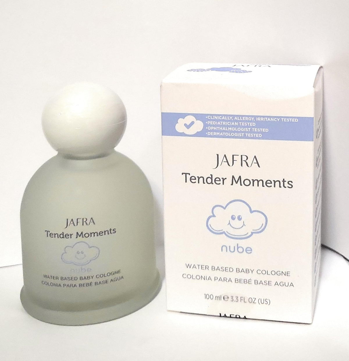 JAFRA Tender Moments NUVE bottle pour highlights alcohol-free fragrance for gentle baby skin care