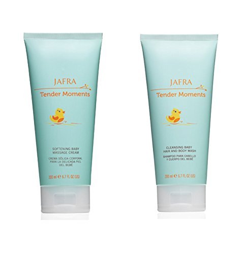 JAFRA Tender Moments two-piece set for gentle cleansing and baby massage rituals.