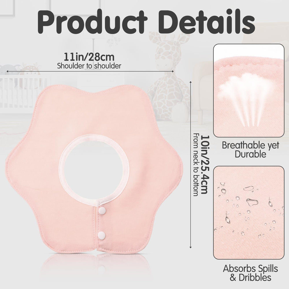 JaGely 360-rotation baby bibs showing waterproof layer for extended use.
