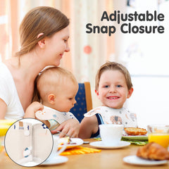 JaGely adjustable-snaps bibs demonstrate secure fit for growing babies.