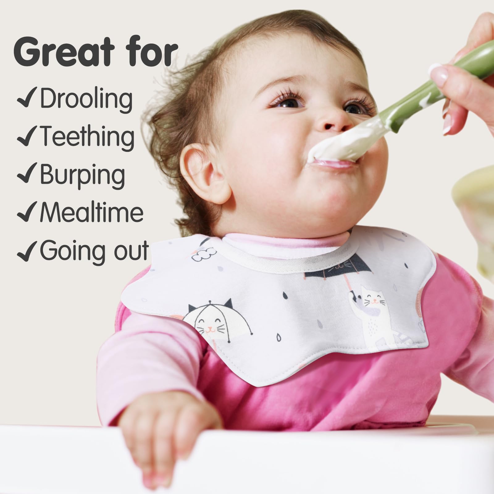 JaGely multi-color and pattern set promotes stylish, mess-friendly feeding sessions.