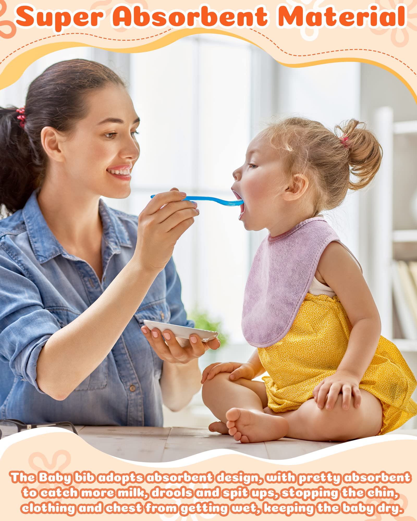 JaGely multicolor bibs ideal for teething and drooling phases.