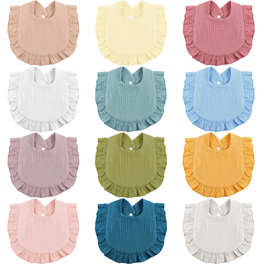 JaGely baby bibs colorful assortment pile for daily outfits and easy outfit matching.