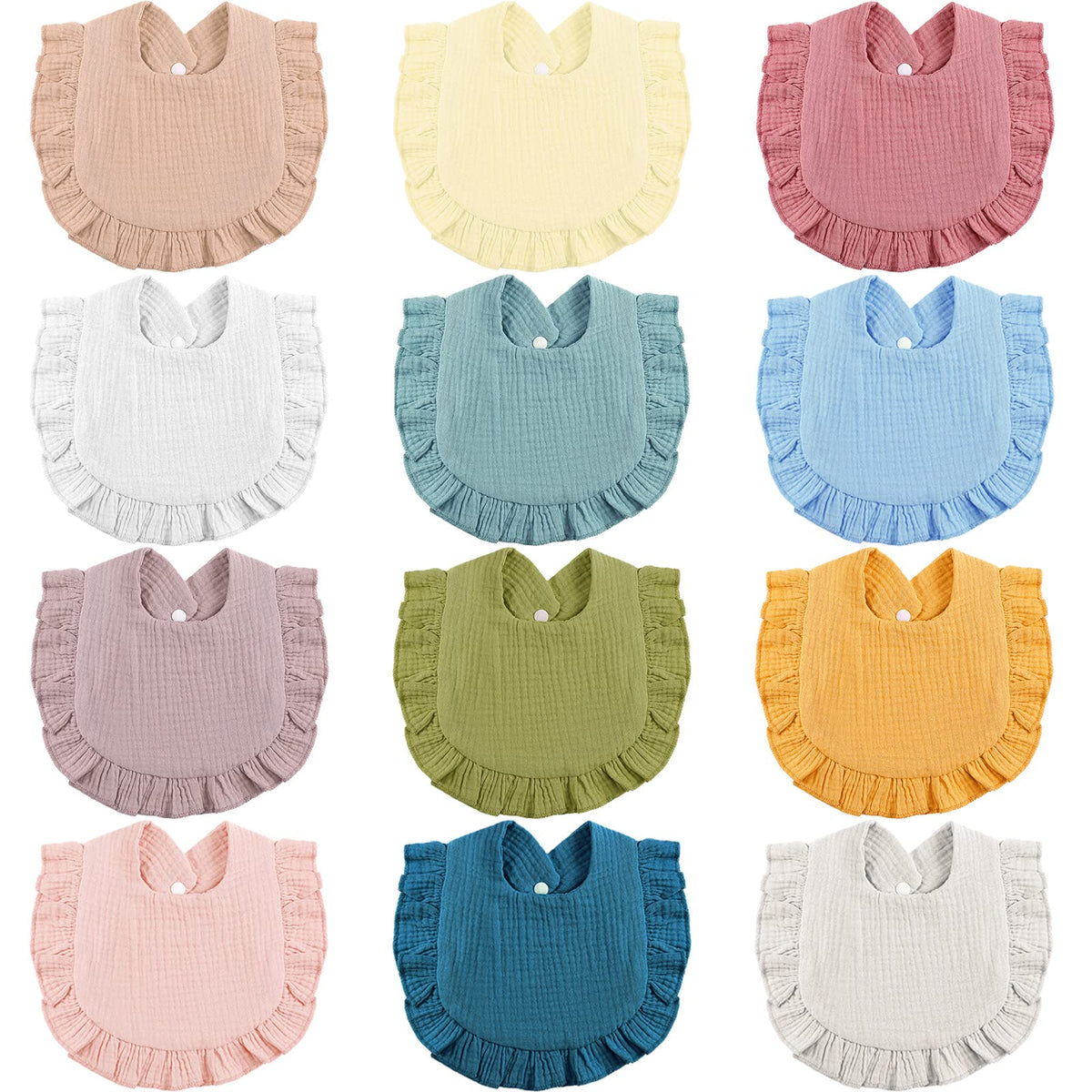 JaGely baby bibs colorful assortment pile for daily outfits and easy outfit matching.