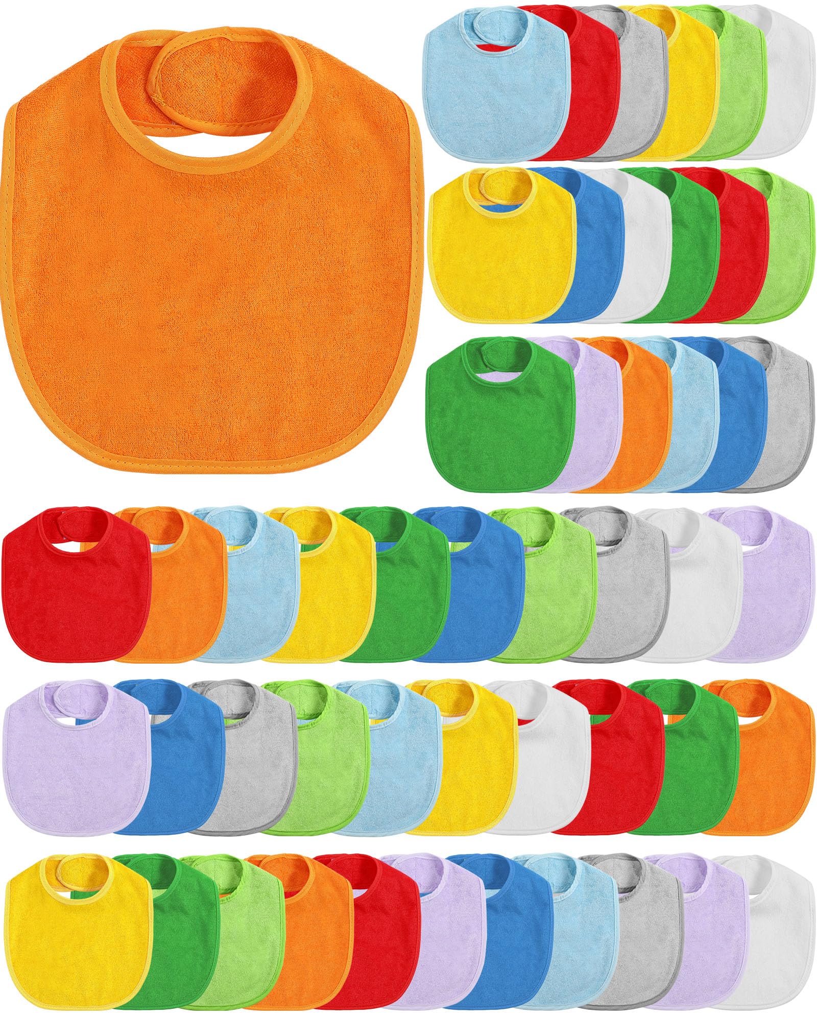 JaGely baby bibs multicolor pack close-up showing vibrant colors for daily drool protection.