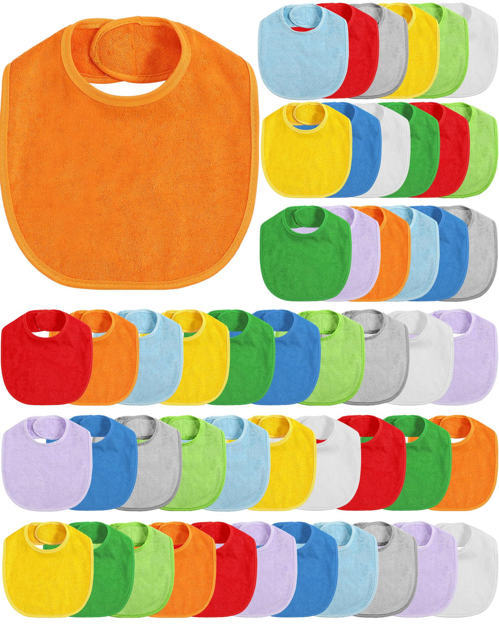 JaGely baby bibs multicolor pack close-up showing vibrant colors for daily drool protection.