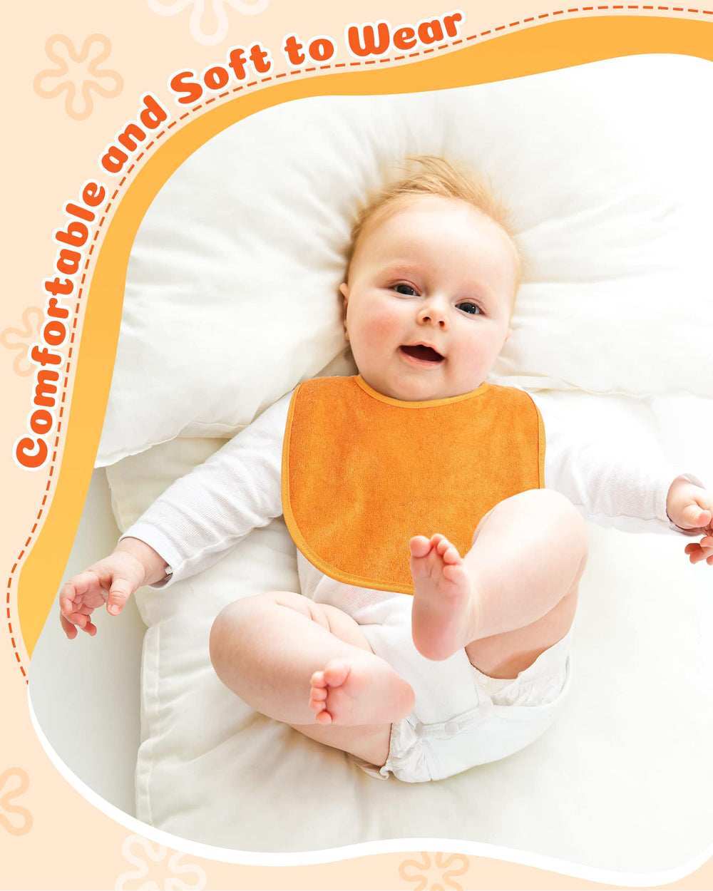 JaGely newborn fit 22x28 cm bibs in bright colors.