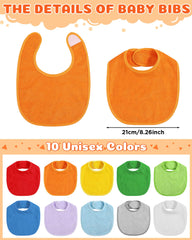JaGely teething bibs adjustable double-sided terry closeup for easy on-off.