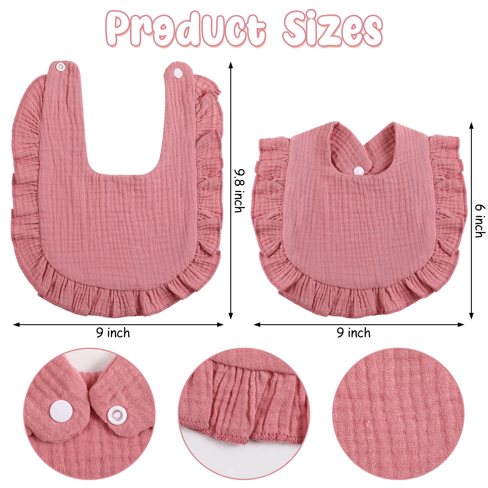 JaGely bandana drool bibs soft cotton close-up highlighting gentle comfort for teething.