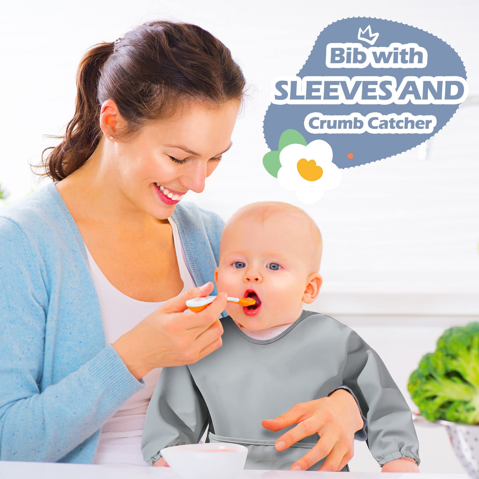 JaGely easy-clean, washable bibs simplify after-meal cleanup