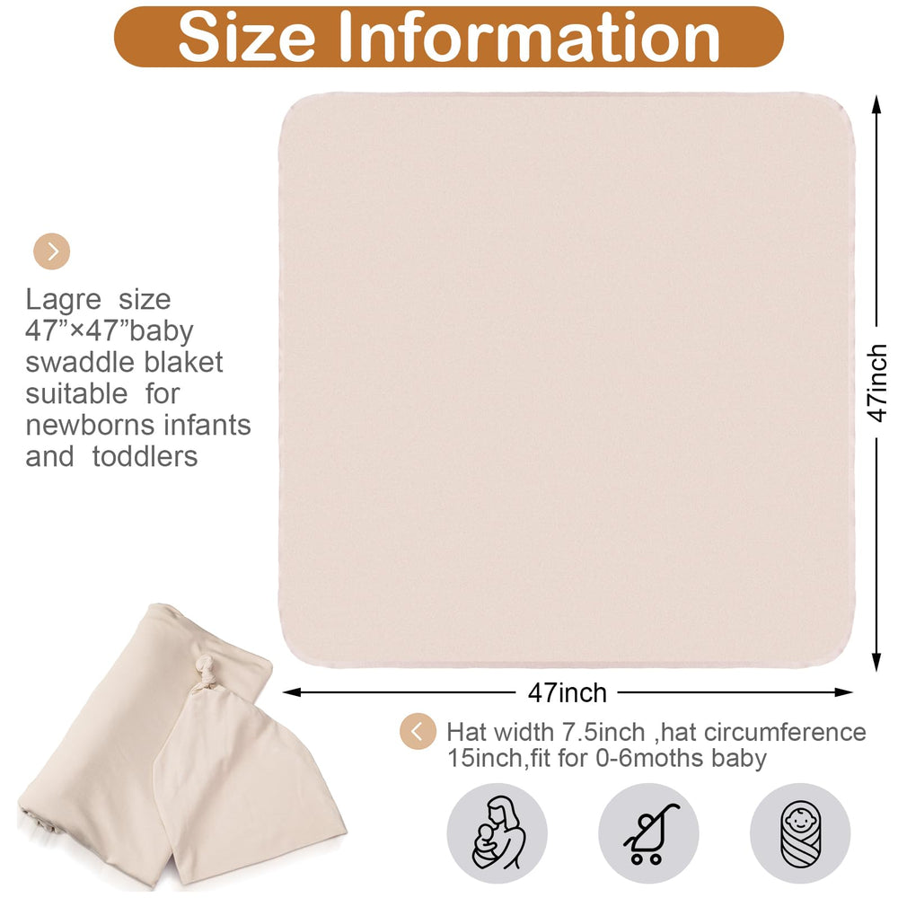 JaGely khaki swaddle blanket flatlay offering breathable baby coverage