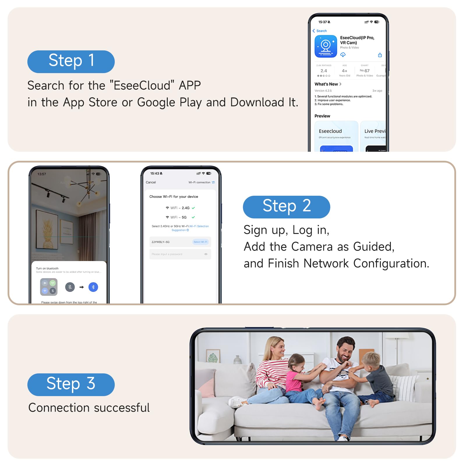JAIOTlink indoor security camera fits homes, nurseries, and offices.