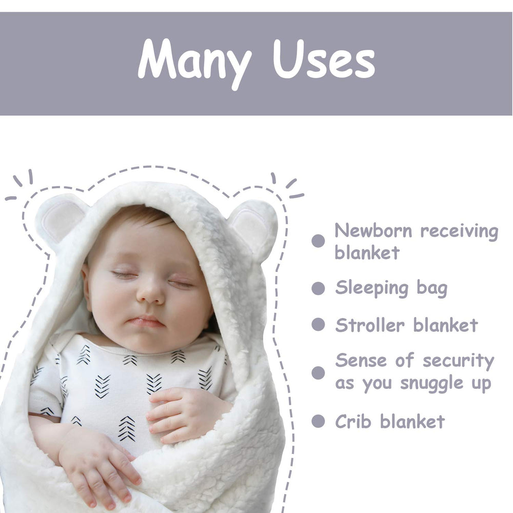 Jam Naturals baby swaddle blanket white in stroller emphasizes portability and on-the-go comfort