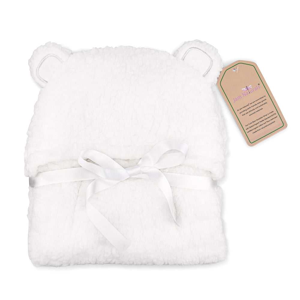 Jam Naturals baby swaddle blanket white registry gift setting signals thoughtful newborn essentials