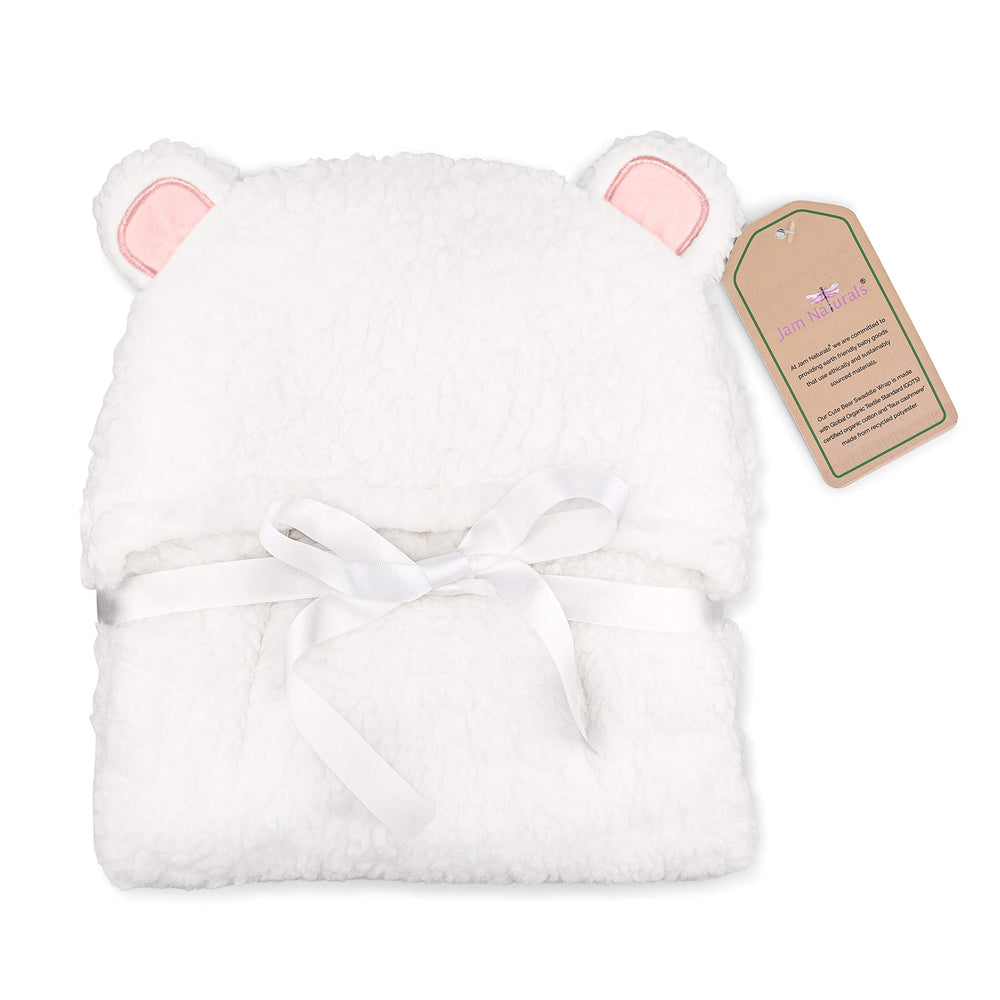 Jam Naturals registry gift pink-bear swaddle suits newborn gifting with style.