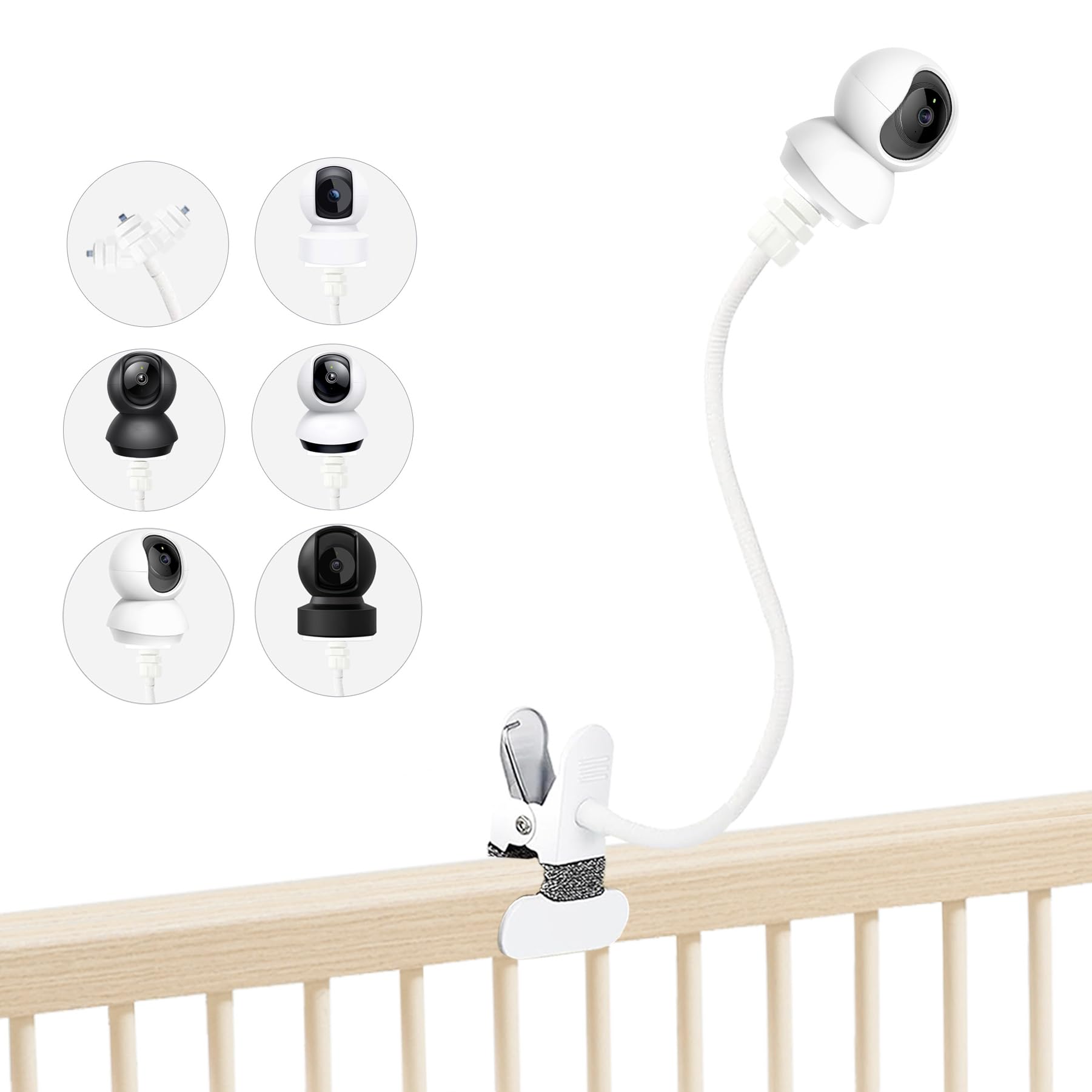 JAMYOK baby monitor mount clip on crib rail for secure setup