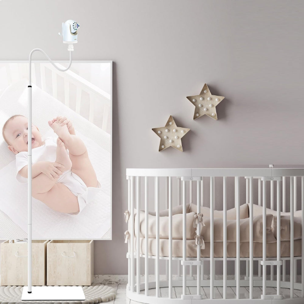 JAMYOK floor stand compatible with DXR-8 Pro safely holds Infant Optics monitor.