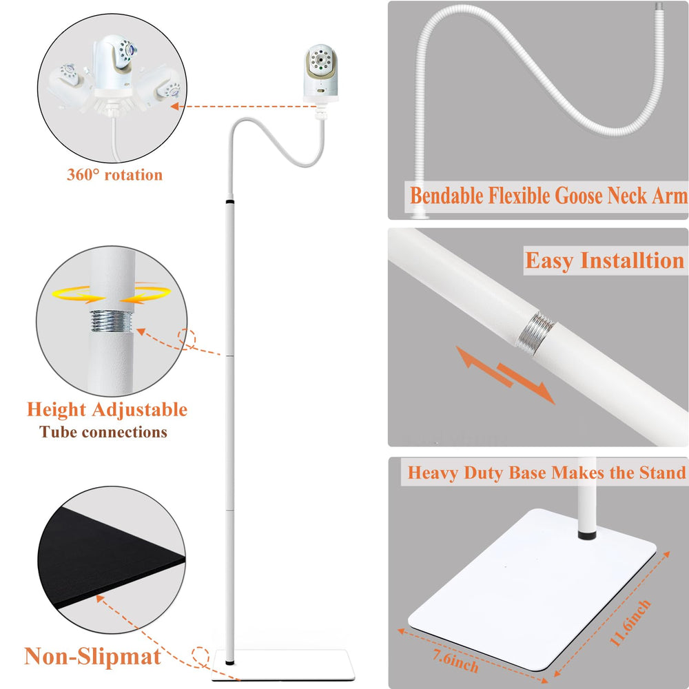 JAMYOK easy-to-assemble floor stand with metal base for reliable stability.
