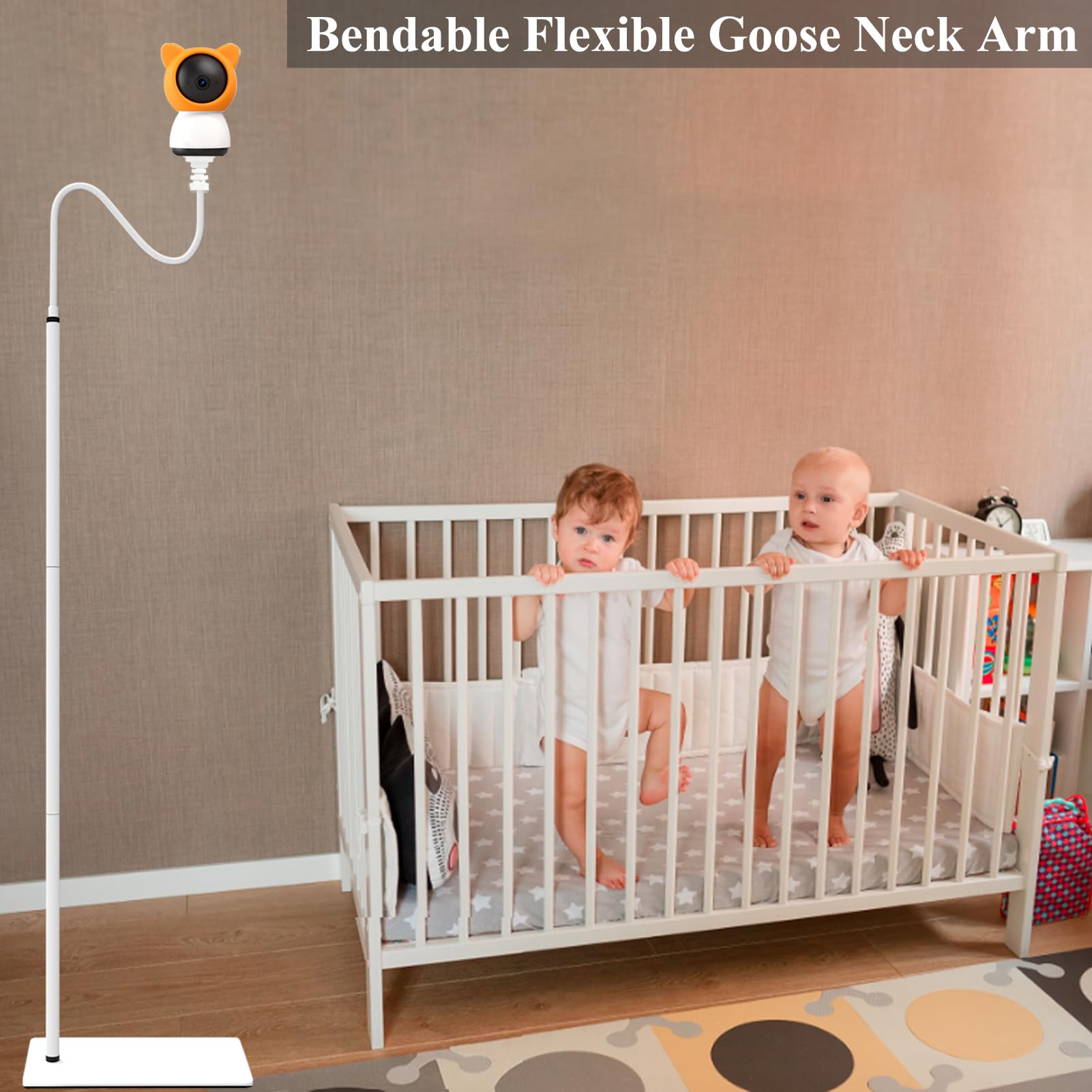 JAMYOK floor stand gooseneck flexibility enables precise camera tilt.