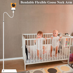 JAMYOK floor stand gooseneck flexibility enables precise camera tilt.