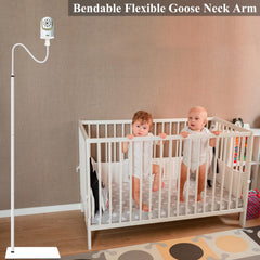 JAMYOK adjustable-height stand enables optimal viewing angle for baby camera.