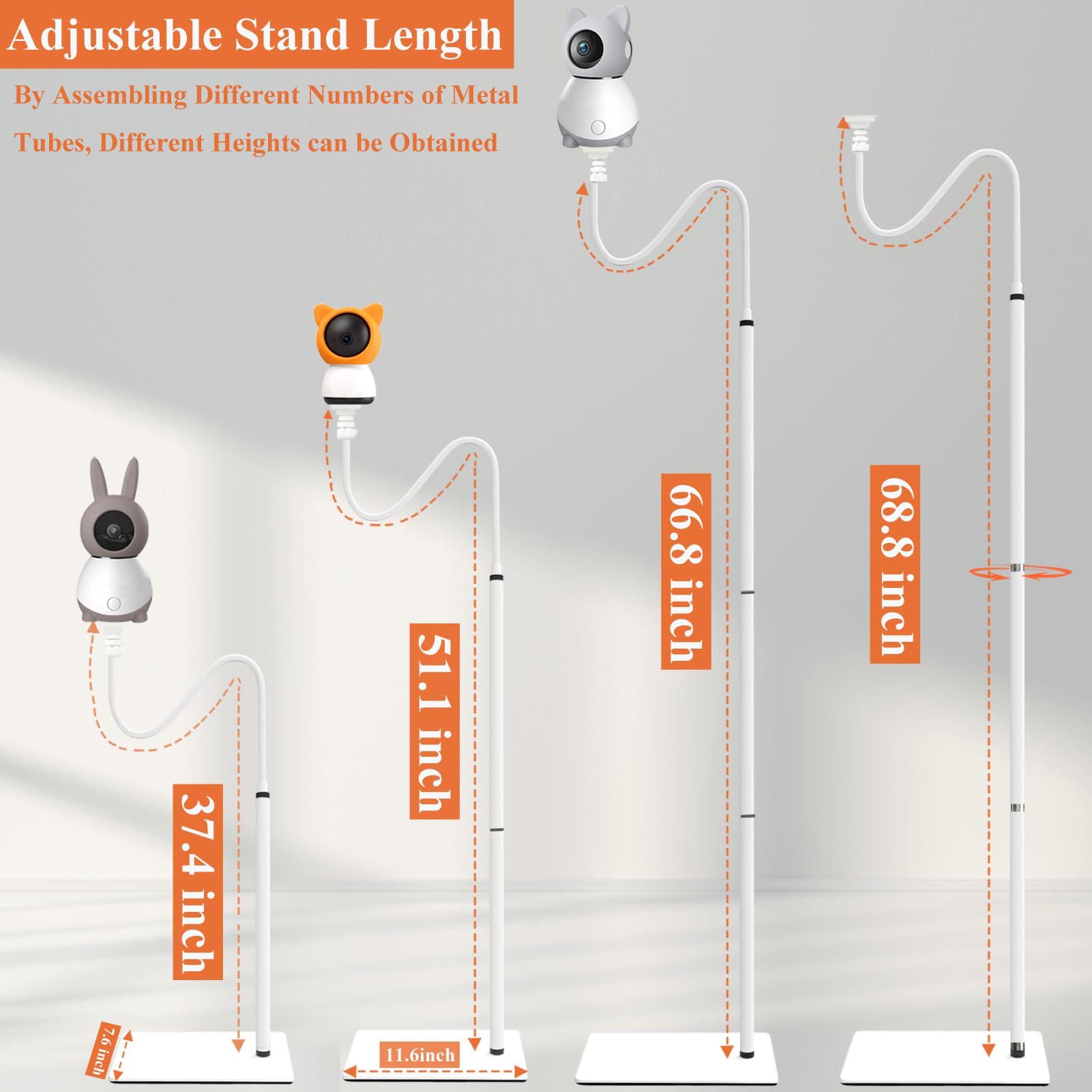 JAMYOK heavy metal base delivers sturdy stability during use.