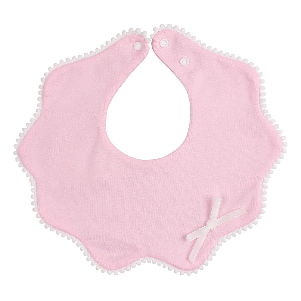 JANGANNSA flower-bloom bib worn by toddler during meals.