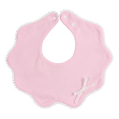 JANGANNSA flower-bloom bib worn by toddler during meals.