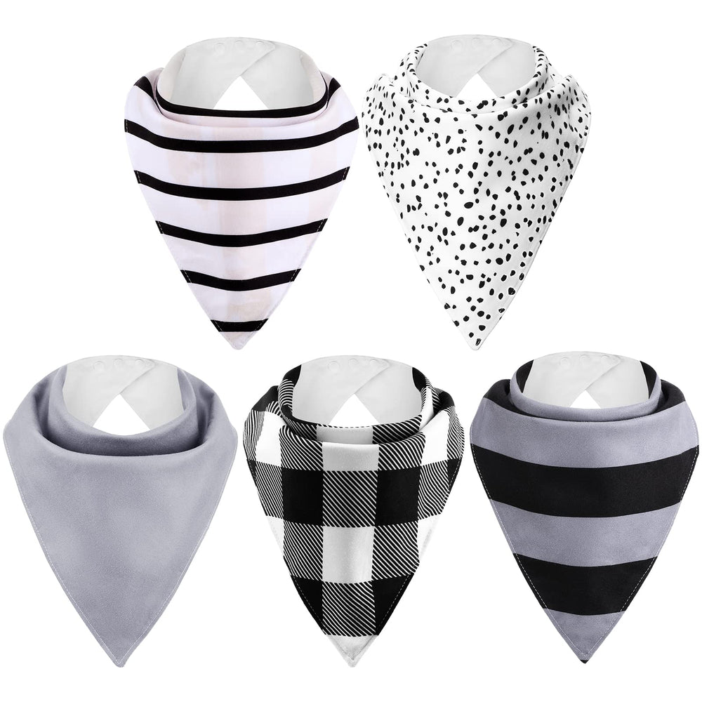 Janmercy five-pack adult drool bibs show soft adjustable fit for comfortable everyday wear