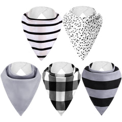 Janmercy five-pack adult drool bibs show soft adjustable fit for comfortable everyday wear