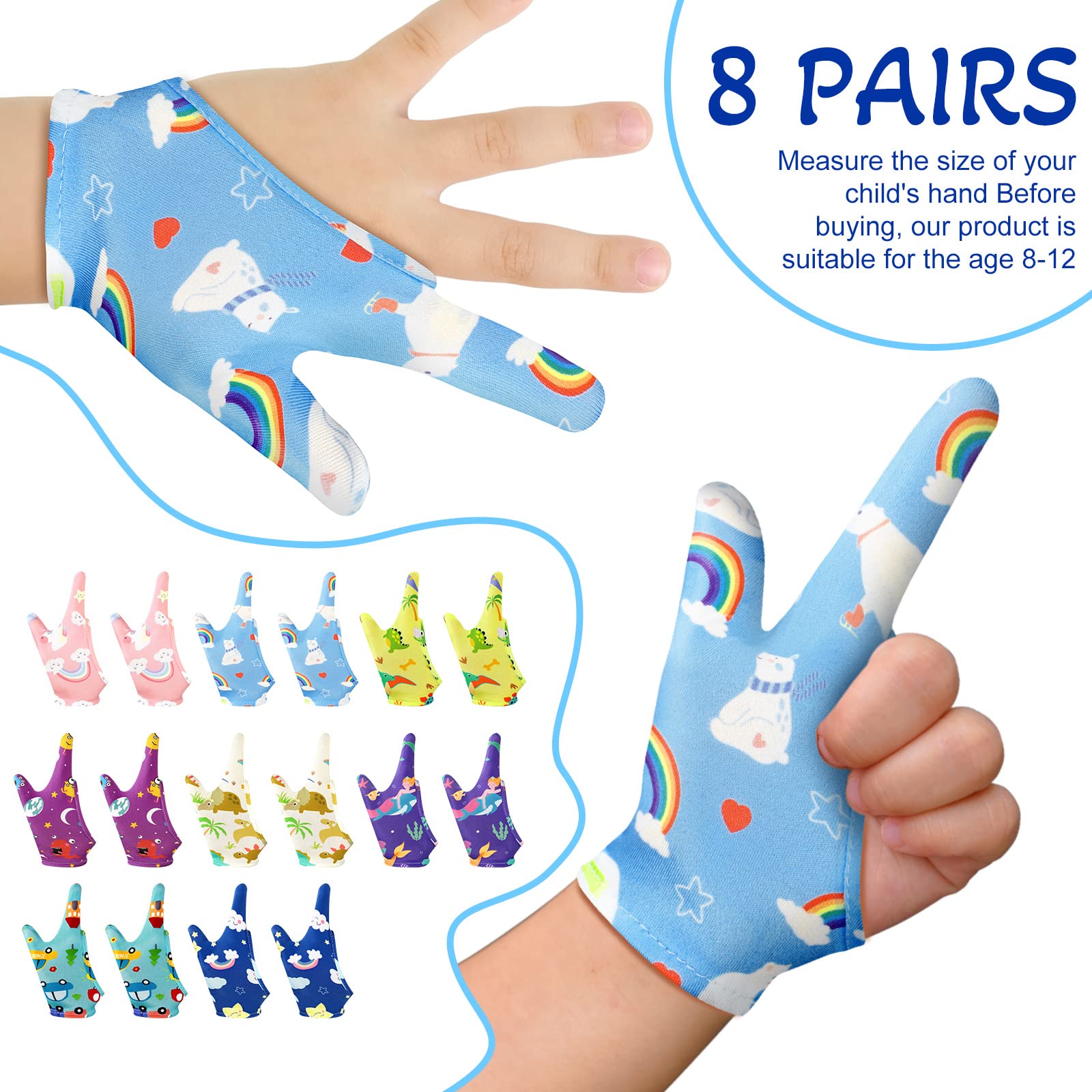 Janmercy kids wearing thumb glove in daily activities.