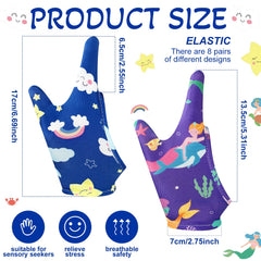 Janmercy glove worn on kid's hand for comfortable bedtime use.