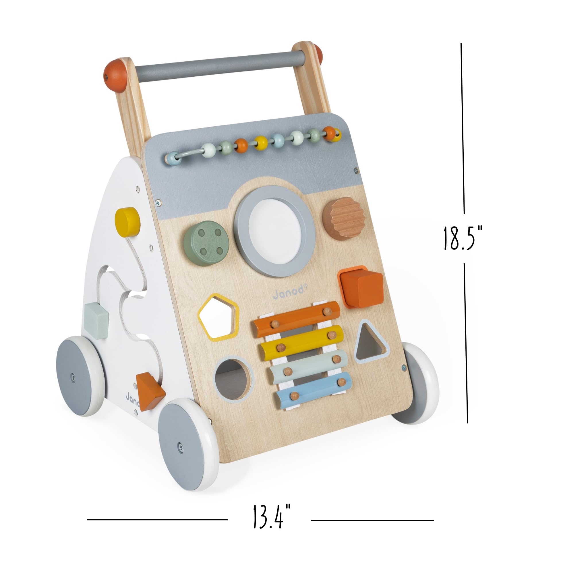 Janod Sweet Cocoon gears close-up showcases rotating motion and cause-and-effect exploration.