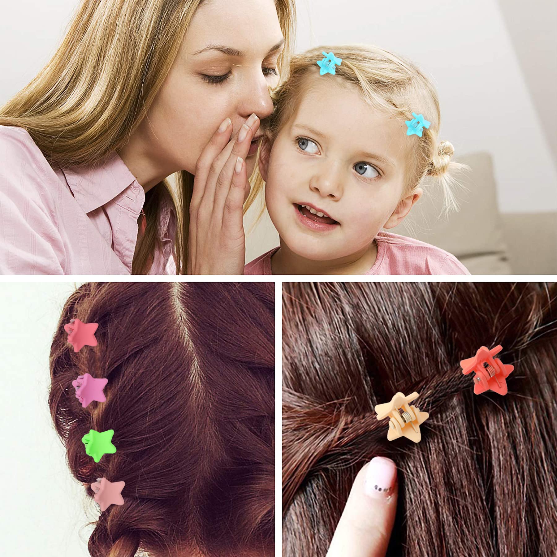 JANYUN star clips in-use on a ponytail showcases secure but gentle hold.