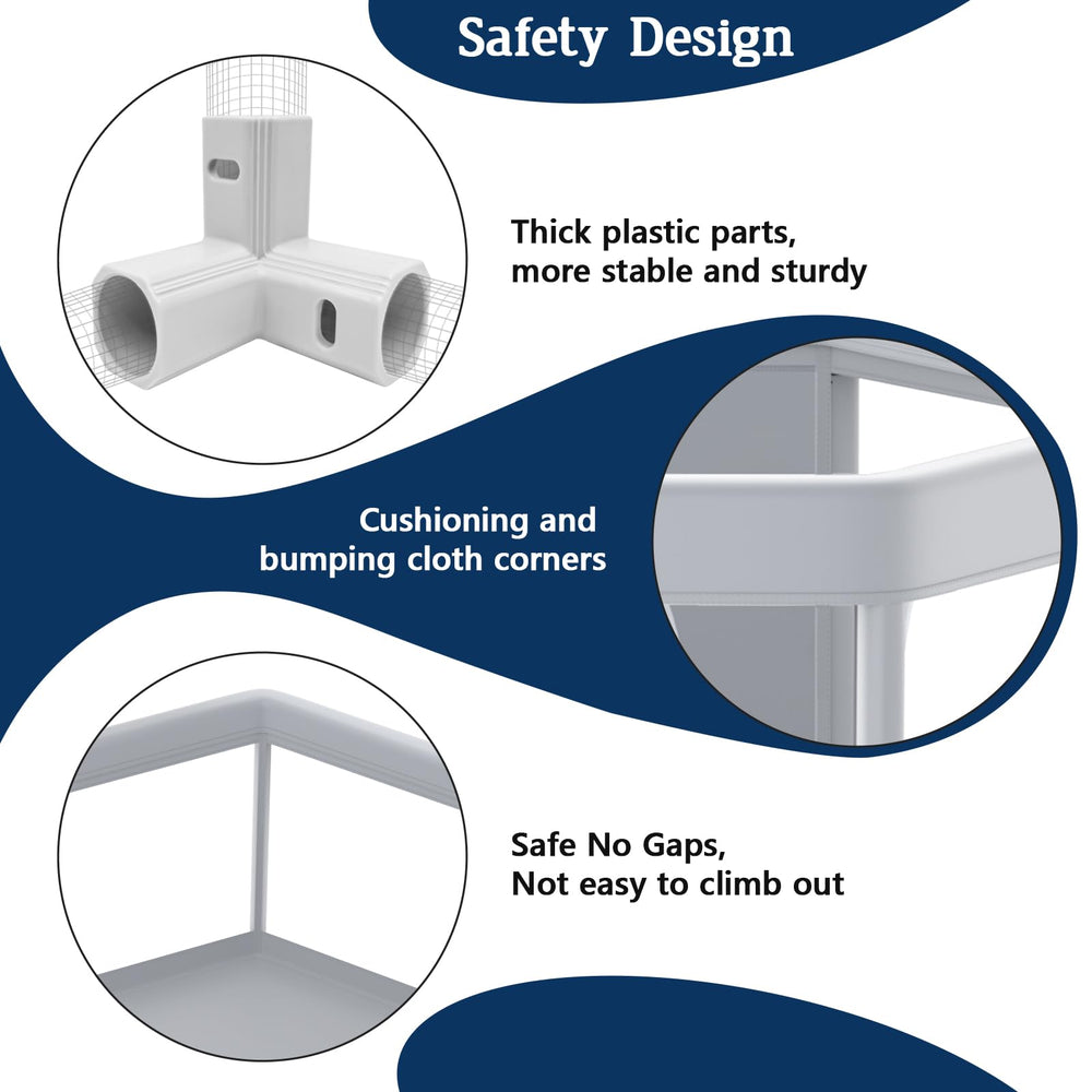 Jaobeem anti-slip cups keep the playpen steady during active exploration.