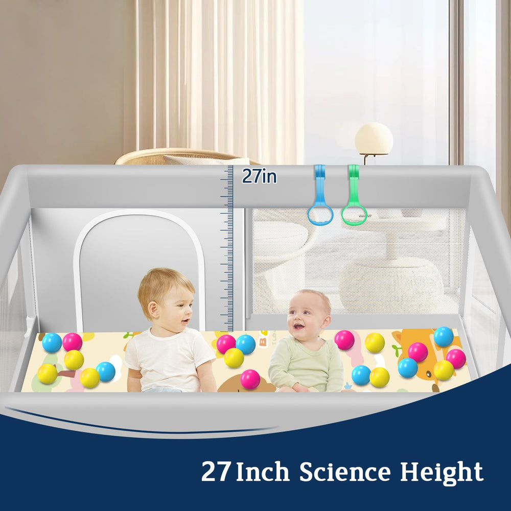 Jaobeem playpen with anti-slip suction cups for stable use.